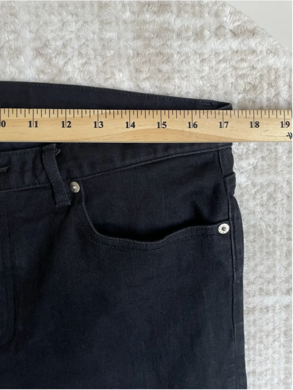 APC Jeans Mens 34X33 Black Petit New Standard Button Fly Denim Pants Slim Skinny